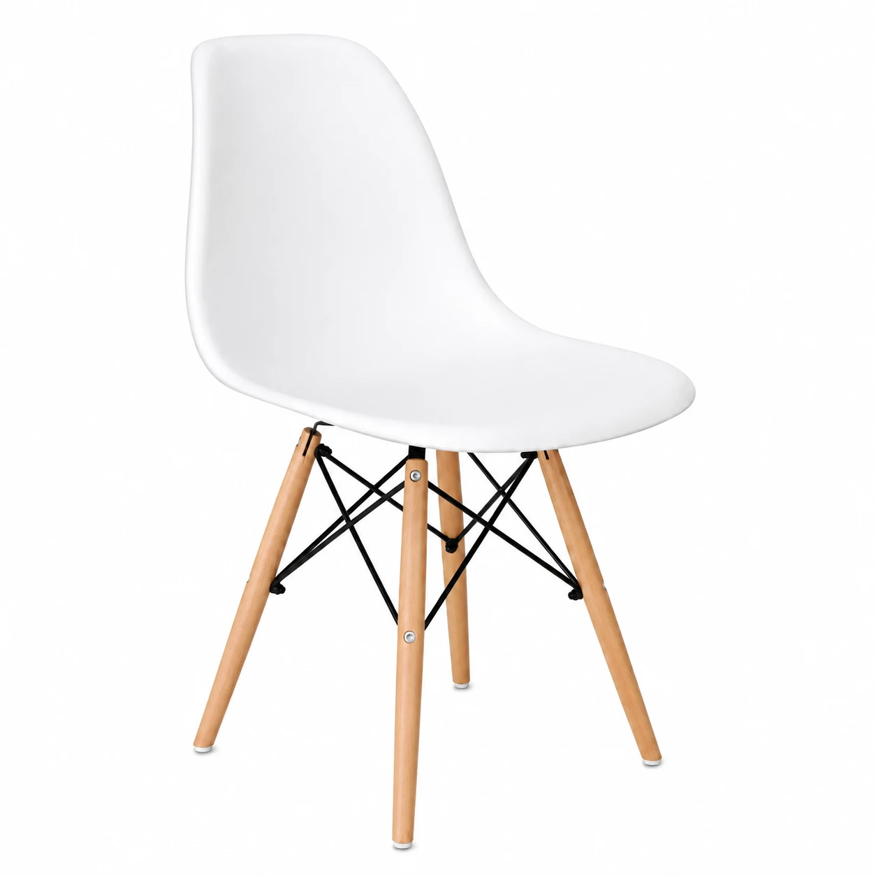 Modern Eames Style Plastic Dining Chair with Wooden Legs – Nordic Dining Chair