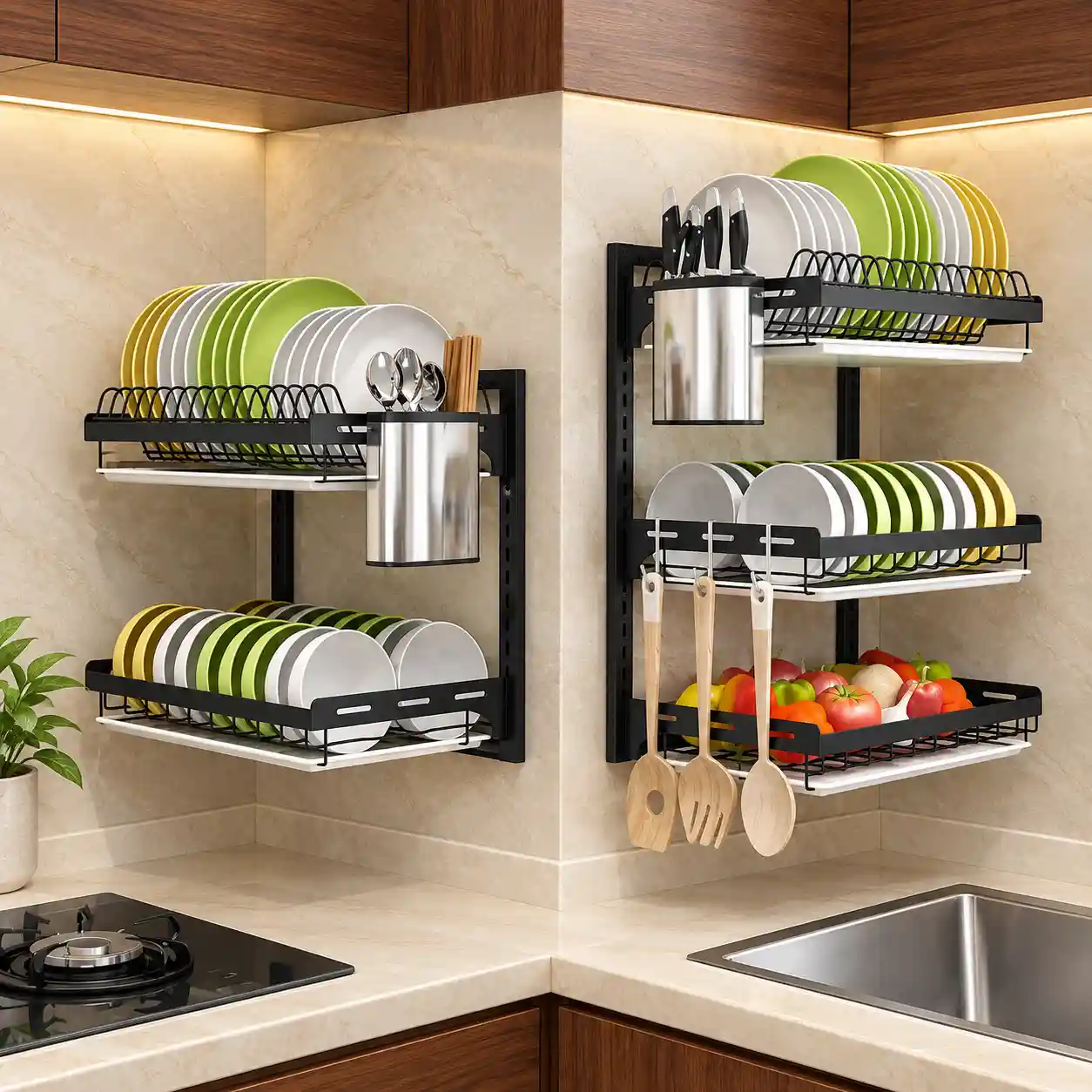 Wall-Mounted Dish Drying Rack